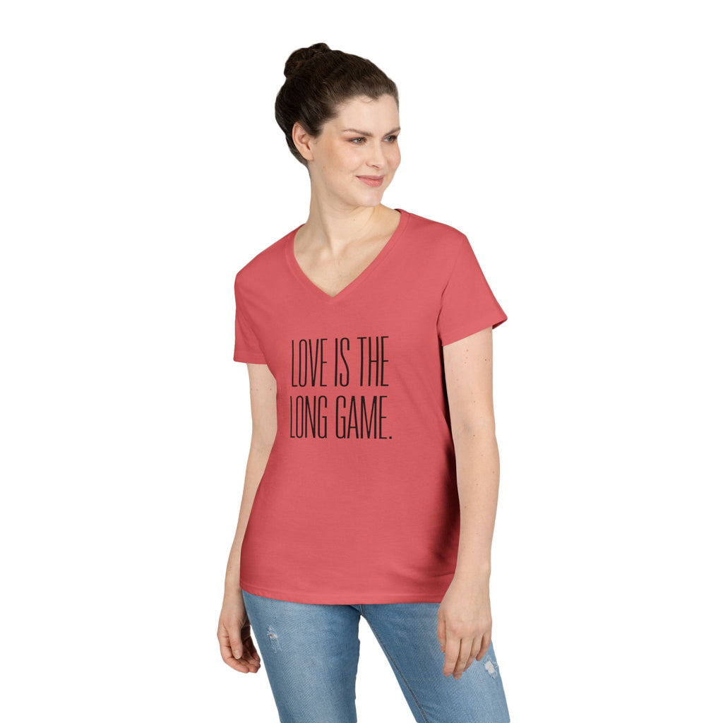 Love Is the Long Game - Women’s V-Neck Tee